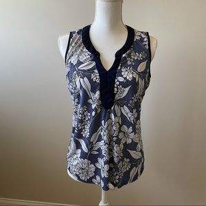 Navy Floral Blouse